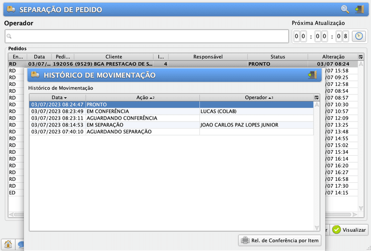 Separação de Pedidos